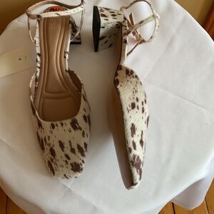 BCBGeneration  Cow Print Heels Size 9.5 NWT